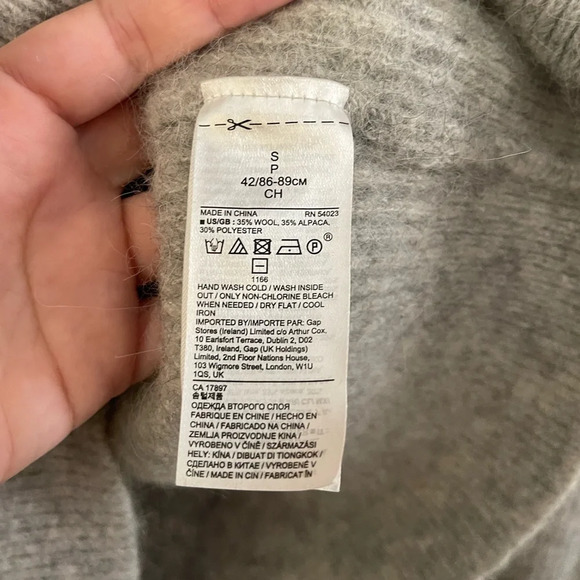 Women’s REISSUE CA gray aplaca wool blend cropped sweater Small - Picture 4 of 4